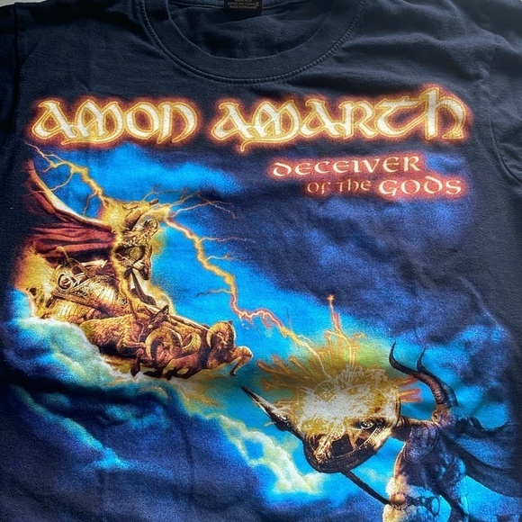 Amon Amarth Band Deceiver of the Gods T-Shirt Black Blue Metal Small Rock Yeah - Picture 10 of 14